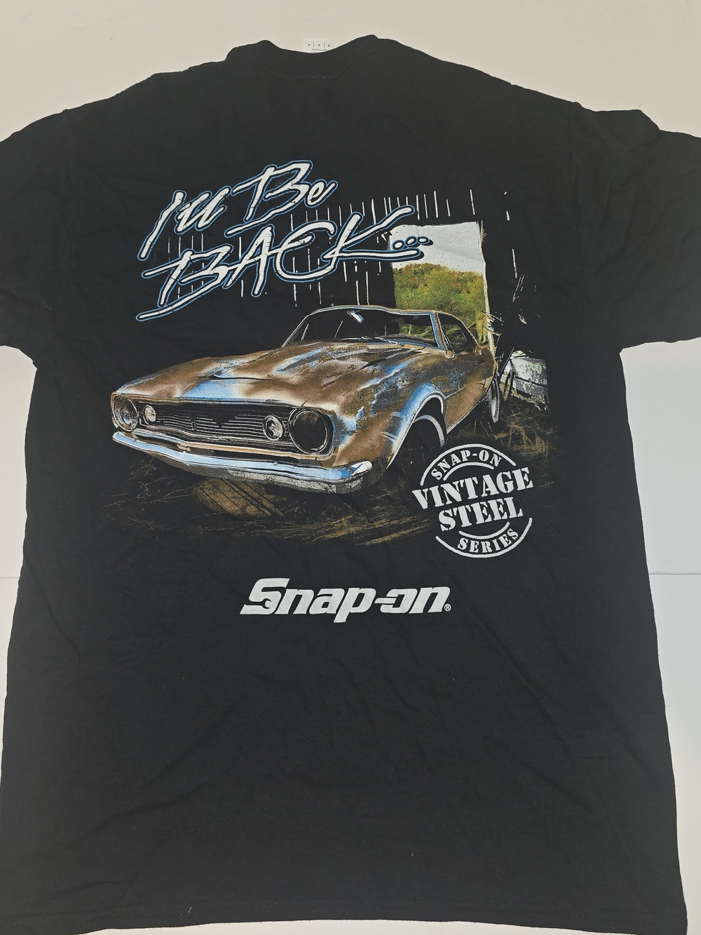 Snap-on Tools T Shirt Black Vintage Steel Series Large Full Back Graphic #253